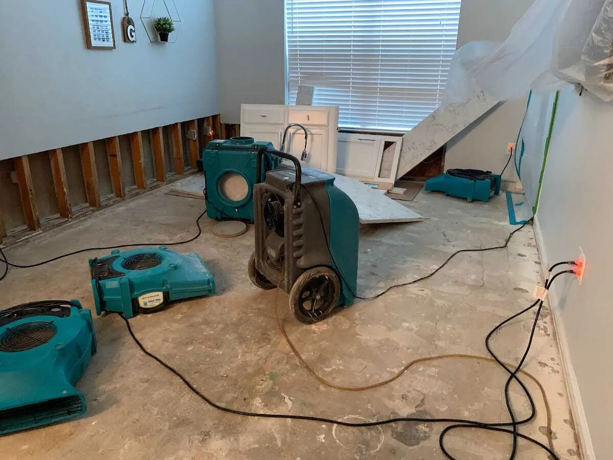 Dehumidifier in flood-cut room for Water Extraction & Removal in Staunton